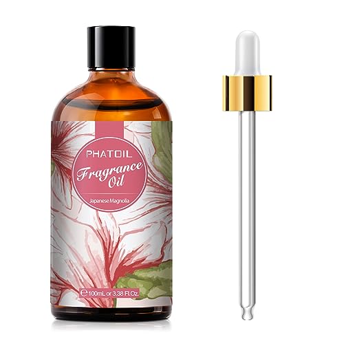 PHATOIL 3.38FL.OZ Japanese Magnolia Fragrance Oils for Aromatherapy, Essential Oils for Diffusers for Home, Perfect for Diffuser, DIY Candle and Soap Making, DIY Scented Products - 100ml