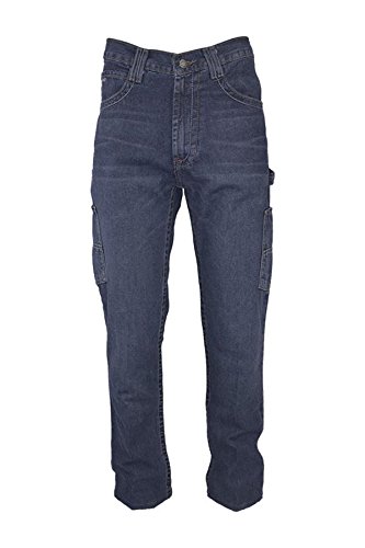 Lapco FR P-INDM10U 38X36 100% Cotton Flame-Resistant Utility Jeans,Cotton, 38' x 36', Medium Washed Denim (