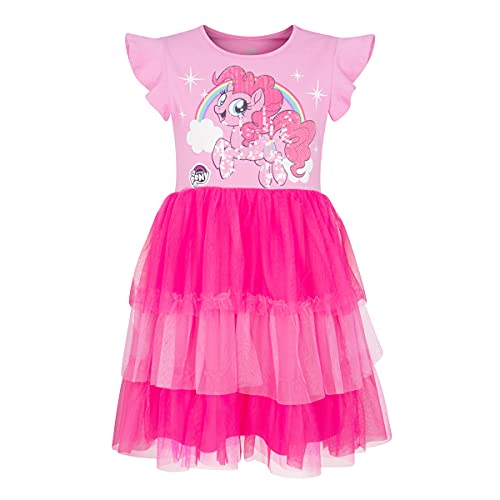 My Little Pony Dress - Pinkie Pie Sequin Party Dress for Little and Big Girls 4-16, Pink, X-Small