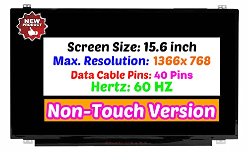 BTSELSS 15.6' Non-Touch Screen Replacement for ASUS U52F U52F-BBG6 U52F-BBL5 U52F-BBL9 U52F-BBG6 LCD Display Panel HD 1366 * 768 40 pin (with Tabs)
