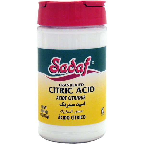 Sadaf Citric Acid Food Grade - Citric Acid Granulated for Cooking and Baking - 100% Pure Citric Acid - Salt Substitute - Kosher - PET Bottle with Shaker Top - 9 oz