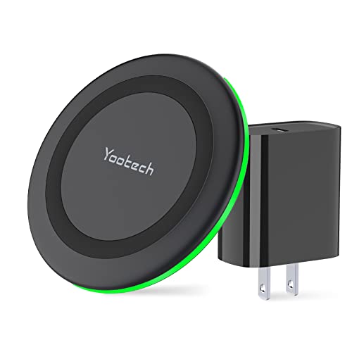 yootech Wireless Charger, 10W Max Wireless Charging Pad with Quick Adapter, Compatible with iPhone 15/15 Plus/15 Pro Max/14/13/SE 2022/12/11/X/8,Samsung Galaxy S22/S21/S20, for AirPods Pro 2