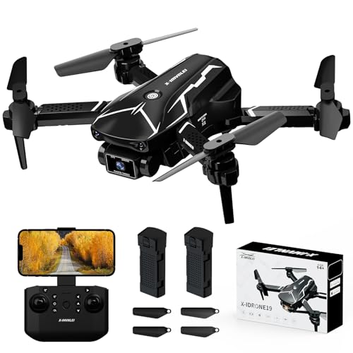 Mini Drone with 720P HD FPV Camera, RC Quadcopter Optical Flow Positioning Auto Hovering 3D Flips Trajectory Flight, Foldable Drone toys Gifts for Adults, Beginner, with 2 Batteries