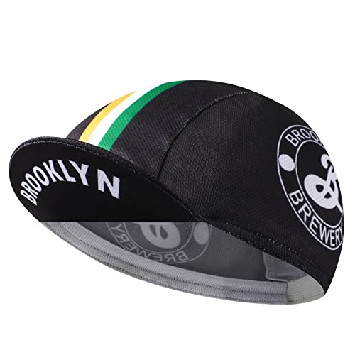 BikingBros Brooklyn Black Cycling Cap - Retro Cycling Hat-Under Helmet - Cycling Helmet Liner Breathable&Sweat Uptake