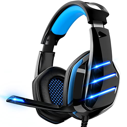 Ozeino Gaming Headset for PS4 PS5 Xbox One PC Switch Laptop with 7.1 Surround Sound, Gaming Headphones with Noise Canceling Mic