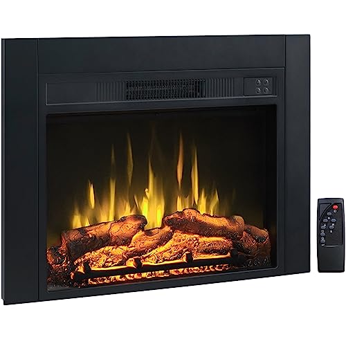 Efiretric Adam Electric Fireplace Insert with Front Trim Kit, 23' W x 17' H (EF447) with Front Trim Kit, 1500W Heater, Remote Control and Timer