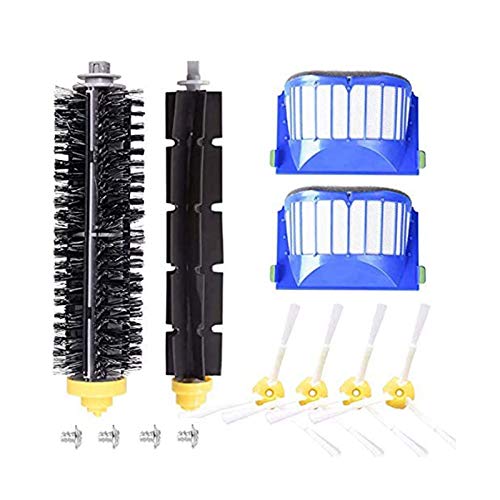 DLD Accessory for iRobot Roomba 600 610 620 630 645 650 655 660 680 500 Series Model 595 Replacement Kit Replenishment Parts Set Filter Side Brush Bristle Flexible