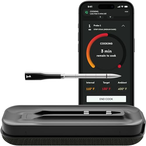 CHEF iQ Sense Smart Wireless Meat Thermometer with Ultra-Thin Probe, Unlimited Range Bluetooth Meat Thermometer, Digital Food Thermometer for Remote Monitoring of BBQ Grill, Oven, Smoker, Air Fryer