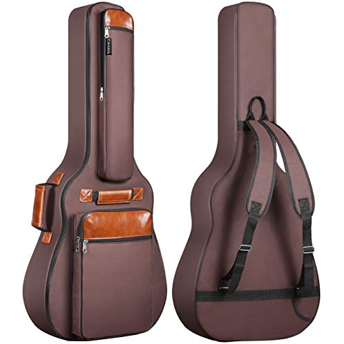 CAHAYA Guitar Bag 40 41 42 Inches 6 Pockets Guitar Case Water Resistent Oxford Cloth 0.5 Inch Extra Thick Sponge Padded for Acoustic Classical Guitar with Anti-theft Pocket CY0150