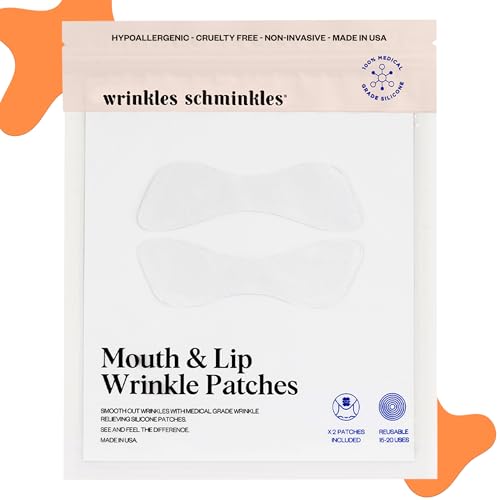 Wrinkles Schminkles Mouth & Lip Wrinkle Patch - Reusable Silicone Smoothing Pads for Noticeable Wrinkle Reduction - Lip Wrinkle Prevention for Youthful, Smooth Skin (2 Pack)