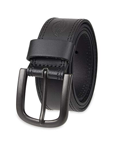 Dickie's Men's 100% Leather Jeans Belt with Reinforced Double-Stitched Edge and Prong Buckle