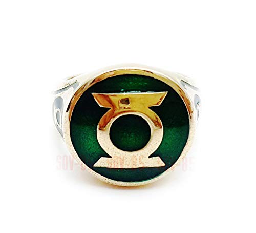 SOV-85 Master Craft Green Lantern Power Ring Green Lantern Corps Brass Green Enamel Men's Ring. (14)
