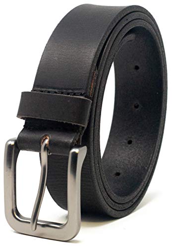 Ashford Ridge Made in England 34mm (1.25') Full Hide Leather Belt - Black Large