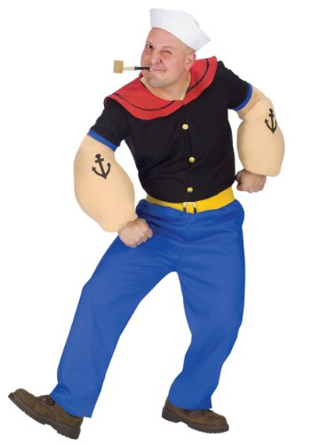 Fun World Costumes Men's Mens Popeye Costume, Blue, One Size