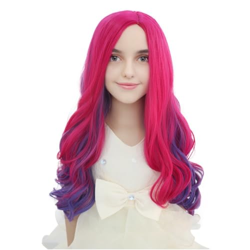BERON Women Long Wave Pink and Purple Wig Halloween Costume Cosplay Party Wig