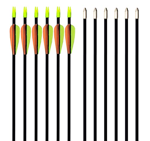 GPP 28' Fiberglass Archery Target Arrows - Practice Arrow or Youth Arrow for Recurve Bow- 12 Pack