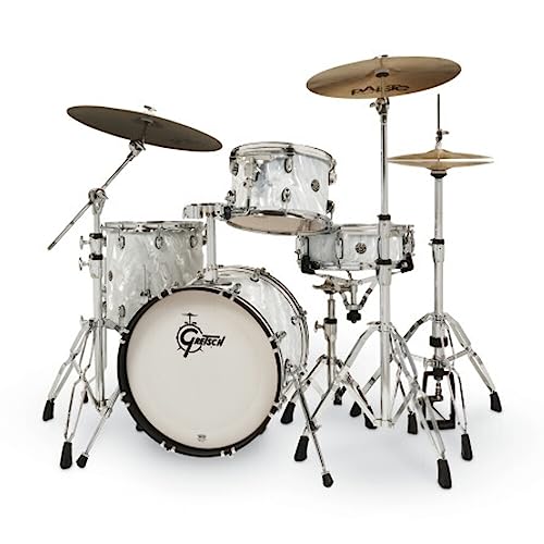 Gretsch Drums Catalina Club CT1-J484 4-piece Shell Pack with Snare Drum - White Satin Flame