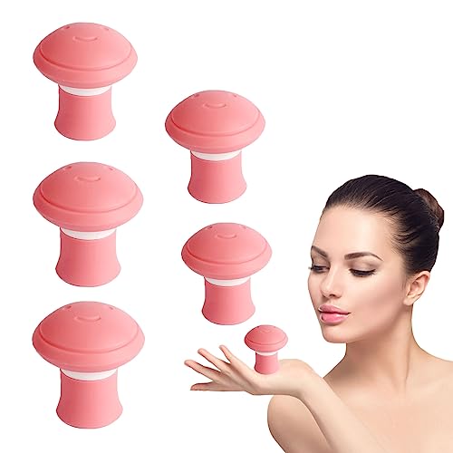 Face Exerciser for Women - 5PCS Facial Yoga for Jaw Exercise, Double Chin Muscle Exerciser, Toning Device Tool Helps Reduce Stress and Slimming for Men(Pink)
