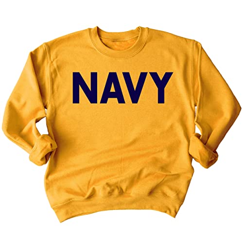 Promotion & Beyond Military Gear Navy Training PT Crewneck Sweatshirt, 3XL, Gold
