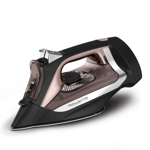 Rowenta Access Stainless Steel Soleplate Steam Iron with Retractable Cord 1725 Watts Powerful Steam Diffusion, Auto-off, Anti-Drip 1725 Watts Portable, Ironing, Garment Steamer DW2459, Black