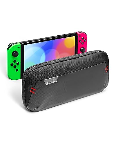 tomtoc Carrying Case for Nintendo Switch OLED Model & Original Nintendo Switch & Odin 2, Portable Storage Travel Bag Ultra Slim Soft Pouch with 20 Game Card Slots and Accessory Pocket