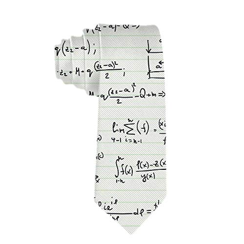 SARA NELL Men's Classic Woven Business Tie Silk Necktie Math Teacher Pattern With Mathematical Formulas Neck Ties