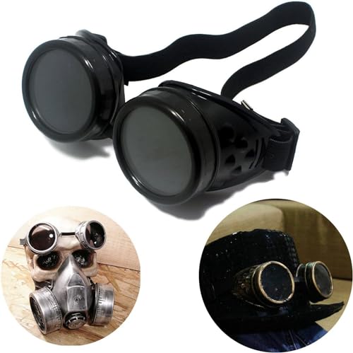 TamBee Vintage Steampunk Goggles Glasses New Sell Black Halloween Face Mask