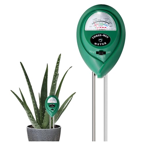 BANDQ Soil Moisture Meter, 3-in-1 Soil pH Meter,Light & Plant Moisture Meter for Plants Indoor&Outdoor, Dual Sensor Soil Hygrometer for Garden, Lawn, Farm, Pots&Backyard Gardening Soil Test Kit