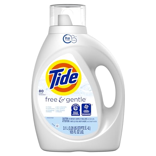 Tide Free & Gentle Liquid Laundry Detergent, 80 loads, 105 fl oz