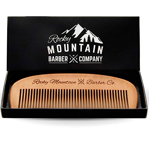 Hair Comb - Wood with Anti-Static & No Snag Handmade Brush for Beard, Head Hair, Mustache with Design in Gift Box