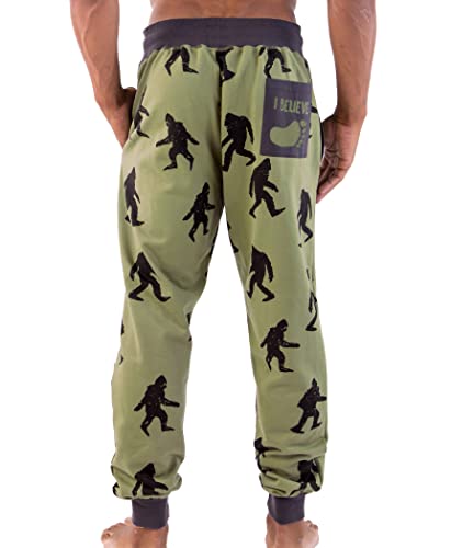 Lazy One Men's Jogger Sweatpants, Cozy, Warm, Pockets, Bigfoot, Mythical (XX-Large)