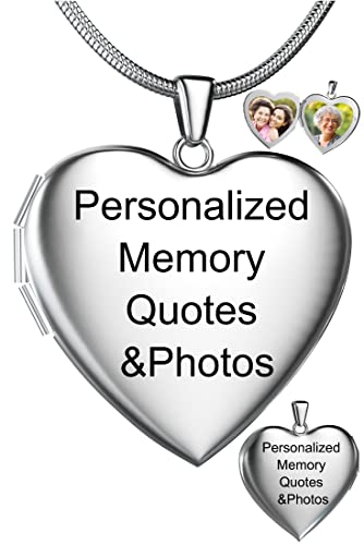 Fanery sue Heart Locket Necklace That Holds Pictures, Customized Photo Necklaces Personalized Lockets with Picture inside, Custom Jewelry Mother's Day Gifts for Women Girls