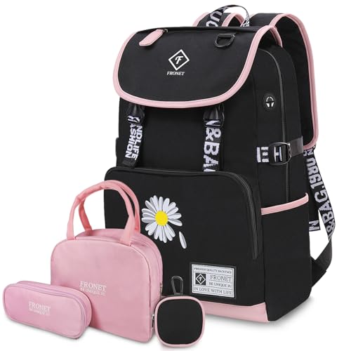 Backpack for Girls, Teenage Girls School Bags for Elementary Middle High School College Student Primary Kids Casual Laptop Daypack Bookbag Set Grade Ages 7 8 9 10 11 12 13 14 15 16 17 18 Children