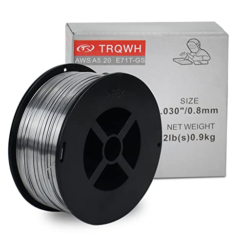 TRQWH Flux Core Welding Wire .030' - Mild Steel E71T-GS Mig Welding Wire 2-Pound Spool Low Splatter Welding Wire For Mig Welder Accessories