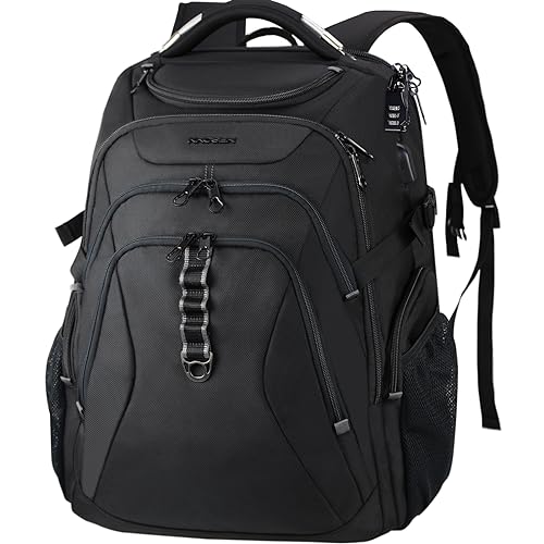 KROSER Travel Laptop Backpack 18.4 Inch XXXL Gaming Backpack with Hard Shell Saferoom RFID Pockets Water-Repellent Business College Daypack Stylish Laptop Bag for Men/Women-Black…