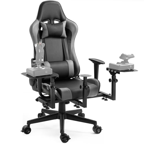 Marada Flight Joystick Hotas Mount with Chair Adjustable Compatible with Thrustmaster/Logitech A10C Hotas Warthog, X56 X52 More Stable Flight Sim Stand with Seat, Not Include Gaming Devices
