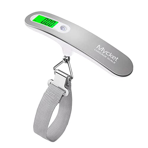 Mycket Luggage Scale Portable Digital Weight Scale Electronic Suitcase Scale Hanging Scales Luggage Weighing Scale 110 Lb/ 50Kg with Backlit with Tare Function Lightweigh for Travel