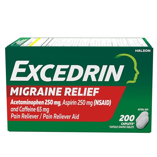 Excedrin Migraine Relief Caplets to Alleviate Migraine Symptoms - 200 Count