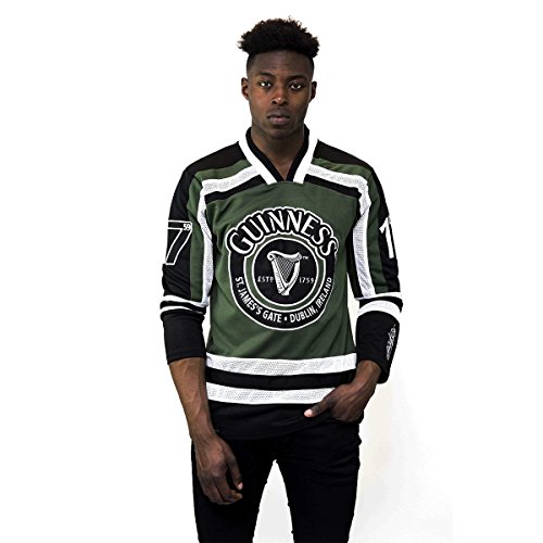 Guinness Hockey Jersey Embroidered Polyester Athletic Shirt Official Merchandise Branded Hockey Jersey Dark Green