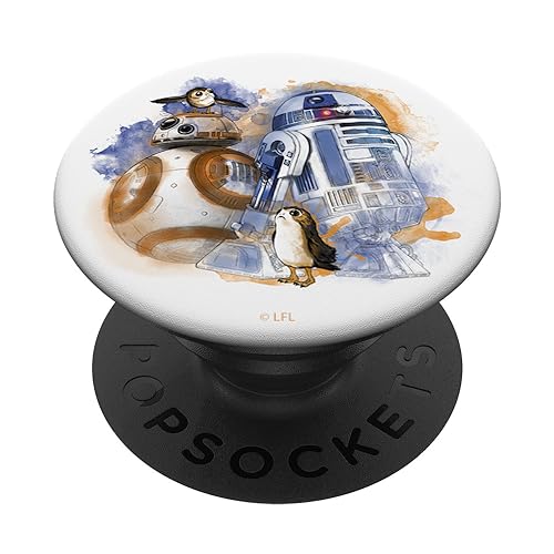 Star Wars The Last Jedi Watercolor Droids And Porgs PopSockets Standard PopGrip