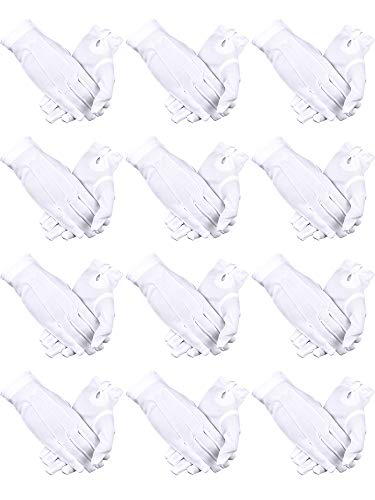 SATINIOR 12 Pairs Uniform Gloves Spandex Dress Gloves for Parade Formal Guard Costume