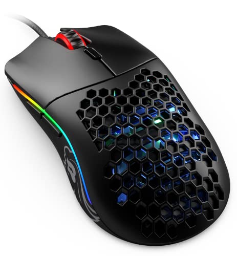 Glorious Model O- (Minus) Compact Wired Gaming Mouse - 58g Superlight Honeycomb Design, RGB, Pixart 3360 Sensor, Ambidextrous, Omron Switches - Matte Black