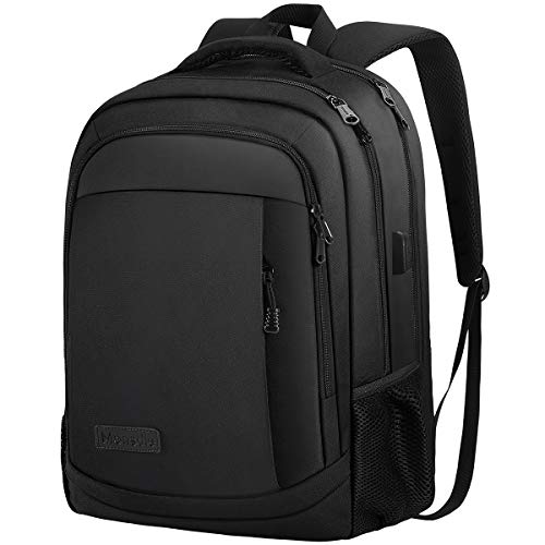 Monsdle Travel Laptop Backpack Anti Theft Backpacks with USB Charging Port, Travel Business Work Bag 15.6 Inch College Computer Bag for Men Women, Black