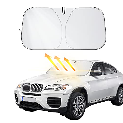 Car Shade Front Windshield-Portable Folding Strong UV&Heat Resistant Sun Blocker- Keeps Car Cool,Universal Windshield Cover Sun Shade Fit Car, Truck, SUV (L(59 * 31.51inch))