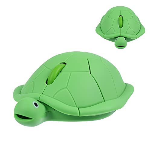 Wireless Mouse,Cute Animal Green Turtle Shape Portable Quiet Optical USB Mice, 1600 DPI 3 Buttons Silent Cordless Mouse for PC Laptop Computer Notebook MacBook Desktop