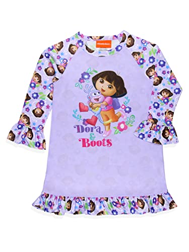 INTIMO Nickelodeon Toddler Girls' Dora the Explorer Sleep Pajama Dress Nightgown (5T) Purple