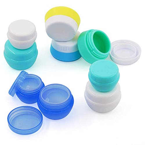 Cosywell Travel Containers Sets Silicone & PP Cream Jars for Toiletries Empty Lotion Leak-proof & BPA Free Bottles Accessories with Hard Sealed Lids for Cosmetic Makeup Face Cream (9 Jars)
