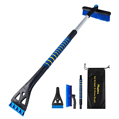 Moyidea 36' Extendable Ice Scraper Snow Brush Detachable Snow Removal Tool with Ergonomic Foam Grip for Car SUV Truck