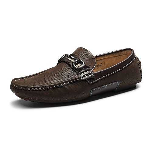 Bruno Marc Men's Santoni-03 Brown Penny Loafers Moccasins Shoes Size 8.5 M US