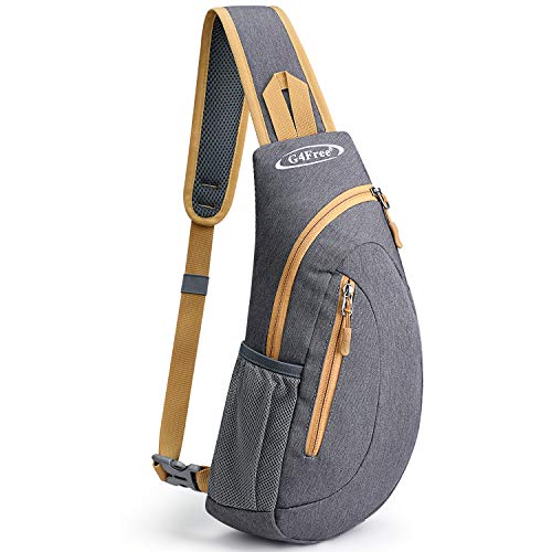 G4Free Sling Bags Men and Women Shoulder Backpack Small Cross Body Chest Sling Backpack(Grey Yellow)